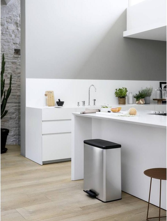 Actual product image Curver Deco bin slim 254619 Waste bin 52 l (W x H x D) 486 x 615 x 284 mm Silbe (52 l)