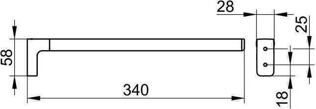 Image du produit Keuco Porte-serviettes Moll 1 bras 34 cm chromé rigide 12722