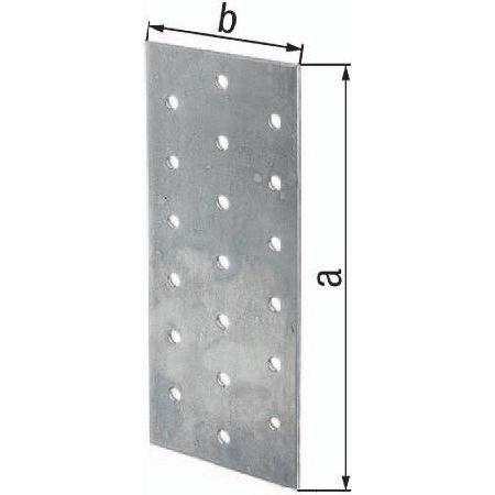 Alberts, Baubeschläge + Holzverbinder, Lochplatte 200 x 60 mm, sendzimirverzinkt, 1 Stck (Lochplatte, 25 Stk.)