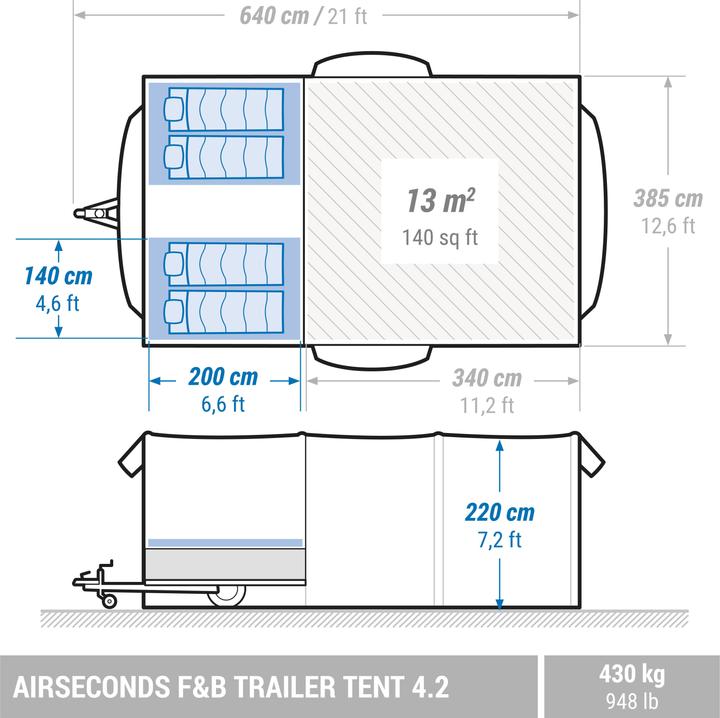 Actual product image Quechua 340357 (Inflatable tent, 4 persons)