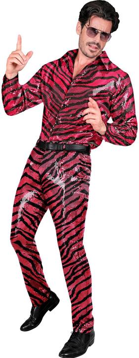 Actual product image Widmann Men's sequin trousers in zebra look black/pink (L)