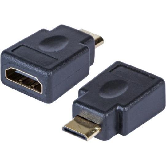 EFB Elektronik HDMI Adapter Typ C Stecker/Typ A Buchse (HDMI, Mini HDMI), Data + Video Adapter, Schwarz