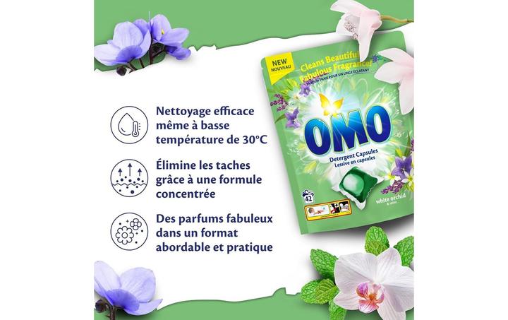 Actual product image OMO Capsules White Orchid Laundry 42 Pcs (42 Washing cycles)