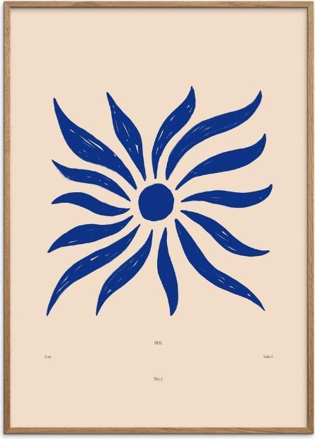 Poster & Frame Poster Blue sun 30x40 cm (30 x 40 cm)