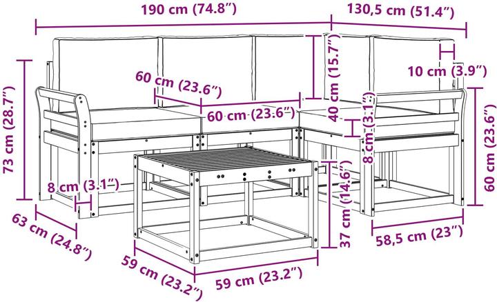 Actual product image vidaXL Outdoor-Sofa