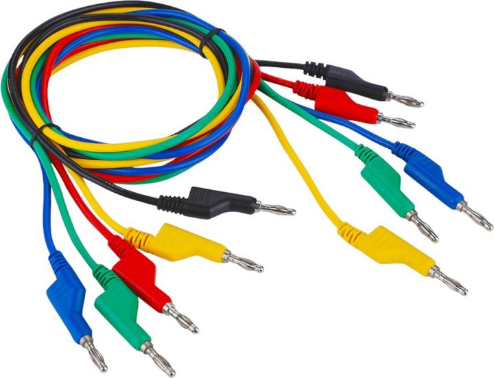 Purecrea 5 Stück Laborkabel 15A 100cm 1mm² Bananenstecker 4mm