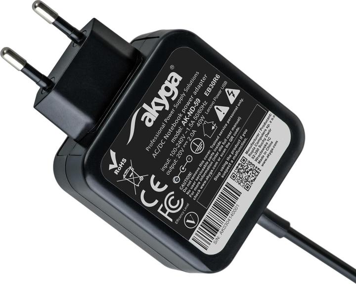 Image du produit Akyga AK-ND-59 - Ordinateur portable - Intérieur - 100 - 250 V - 55 +/- 5 Hz - 40 W - 20 V (40 W)