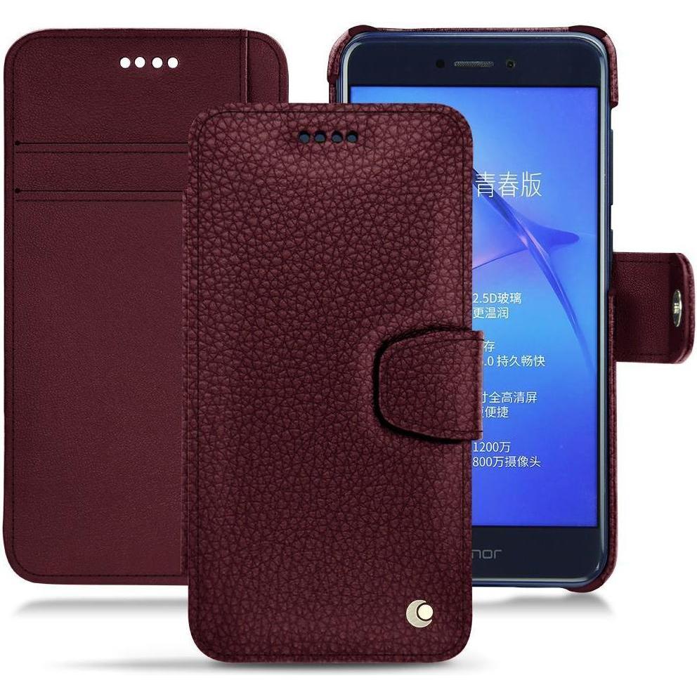 Noreve Lederschutzhülle Wallet (Huawei P8 Lite (2017)), Smartphone Hülle, Violett