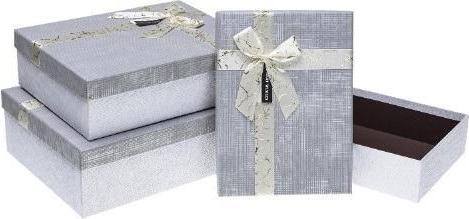 Actual product image Teka Geschenkbox mit Schleife, 3 Stück, grau ROSETT (Gift box, 3 x)
