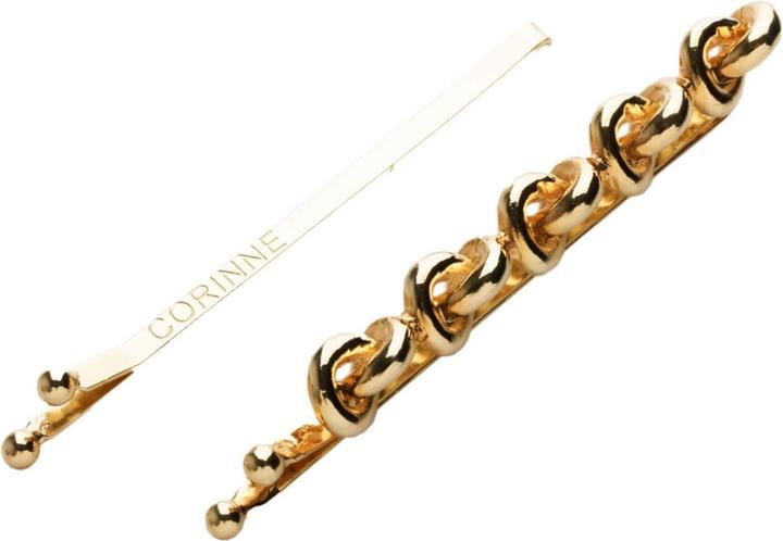 Corinne World - Hair Slider 5 Knots & Plain Gold (2 pcs.)