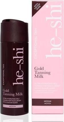 He-Shi Gold Tanning Milk 200ml - Leichte Fake Tan mit Glyzerin (Selbstbräunungsschaum, 200 ml)