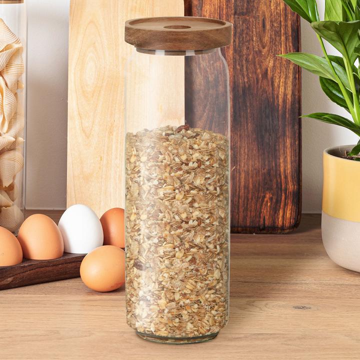 Produktbild Casativo Vorratsglas mit Deckel aus Akazienholz, 1300 ml (1.30 l)