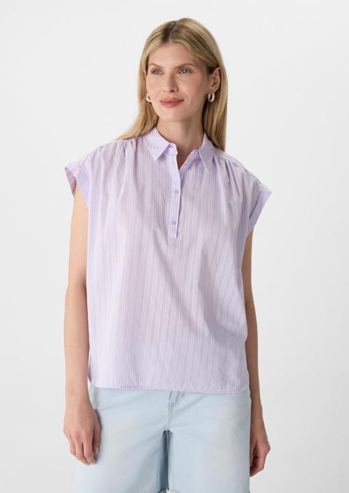 Produktbild Comma Bluse Ärmellose Hemdbluse im Loose Fit mit Struktur-Streifen (44)