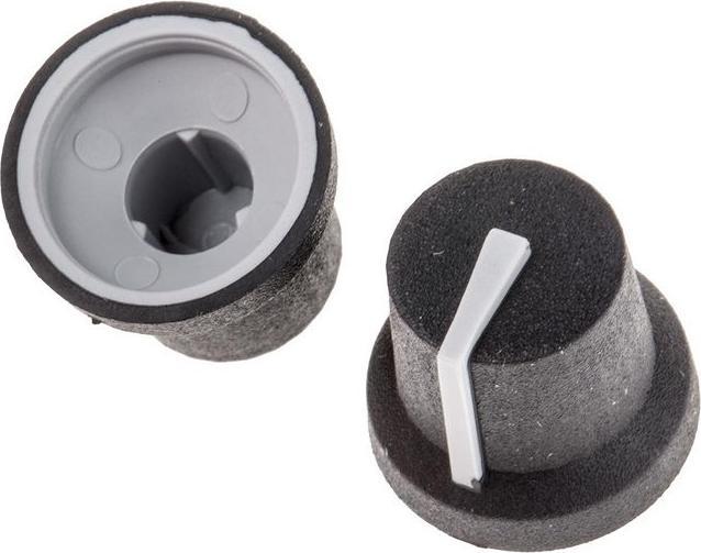Actual product image RS PRO Drehknopf 16.8mm Schwarz Kautschuk Graue Markierungslinie Rotary Switch