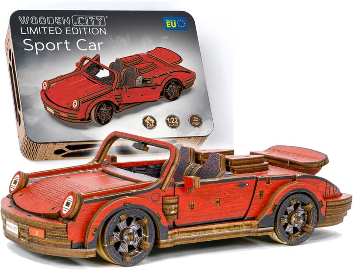 WoodenCity Bausatz Sportwagen bemalt