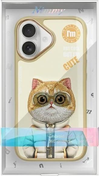 Productafbeelding ASUS Nimmy hoesje iPhone 16 6.1" kaki Cool&Cute 2.0 Cat (Apple iPhone 16)