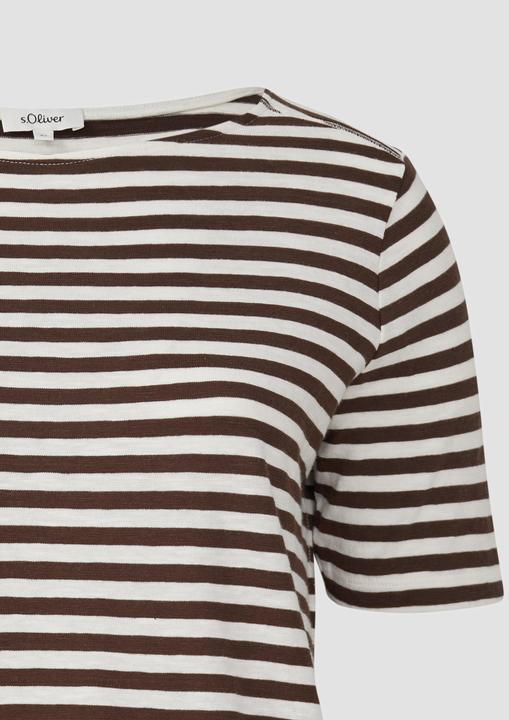 Produktbild S.Oliver T-Shirt Gestreiftes T-Shirt mit Flammgarnstruktur (44)