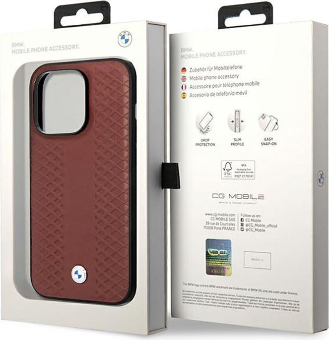 Produktbild BMW Etui BMHMP14X22RFGR iPhone 14 Pro Max 6,7" burgundowy/burgundy Leather Diamond Pattern MagSafe (Apple iPhone 14 Pro Max)