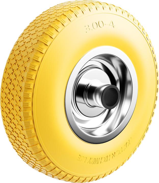 Wiltec Schubkarren PU Rad 3.00-4 130kg Vollgummi Polyurethan Reifen pannensicher