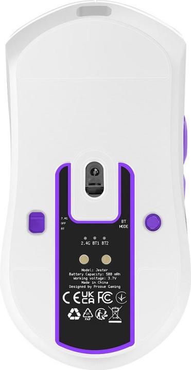 Actual product image Proove Wireless Gaming Mouse Jester, 800DPI - 26000DPI, OLED Display, White (Wireless)
