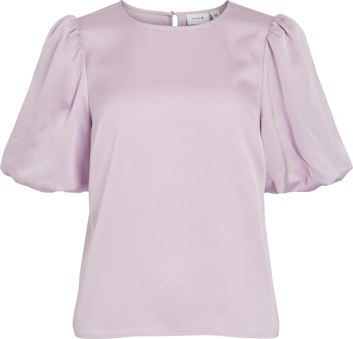 Vila VIELLETTE Rundhals Oberteil mit kurzen Ärmeln (40)