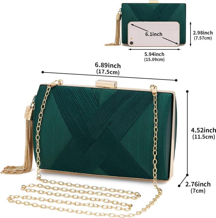 Actual product image Only-Bags.Store Clutch Abendtasche Fransen Elegante Kettentasche Clutch Bag