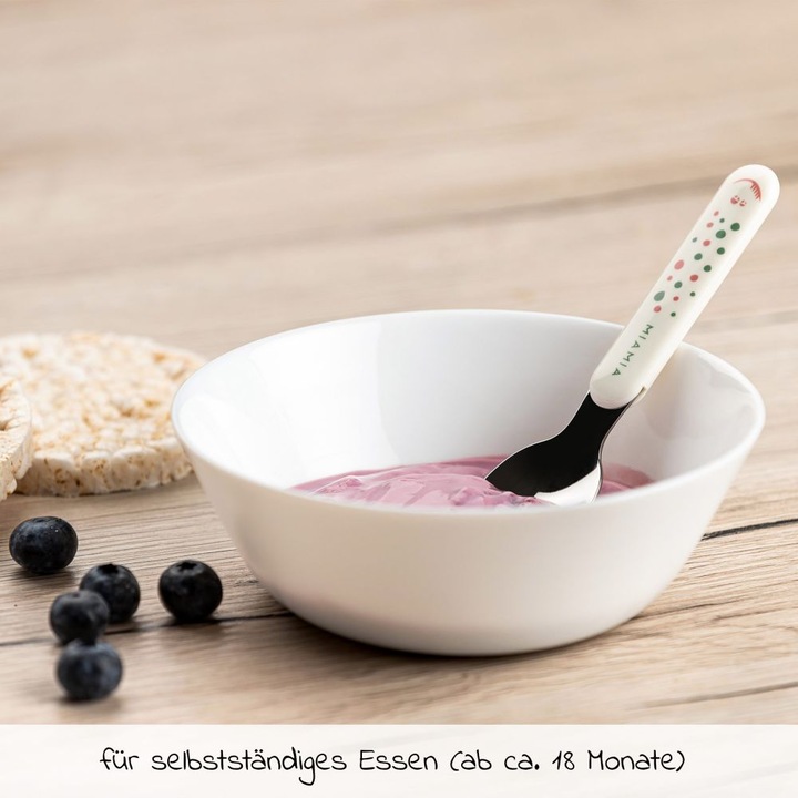 Produktbild MiaMia Esslernbesteck Besteck-Set 6-teilig - Punkte - Weiss