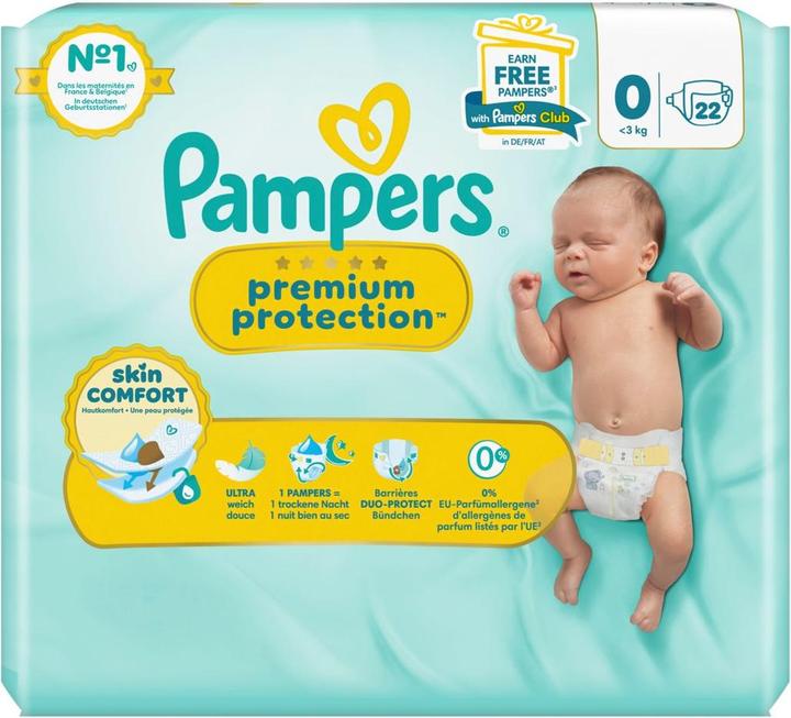Image du produit Pampers Protection premium (Taille 0, Pack, 22 pièce(s))