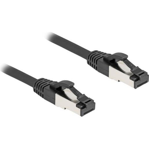 Delock 80566 Cat.8.1 Patchkabel S/FTP 0.25m schwarz (80566) (S/FTP, CAT8.1, 0.25 m), Netzwerkkabel