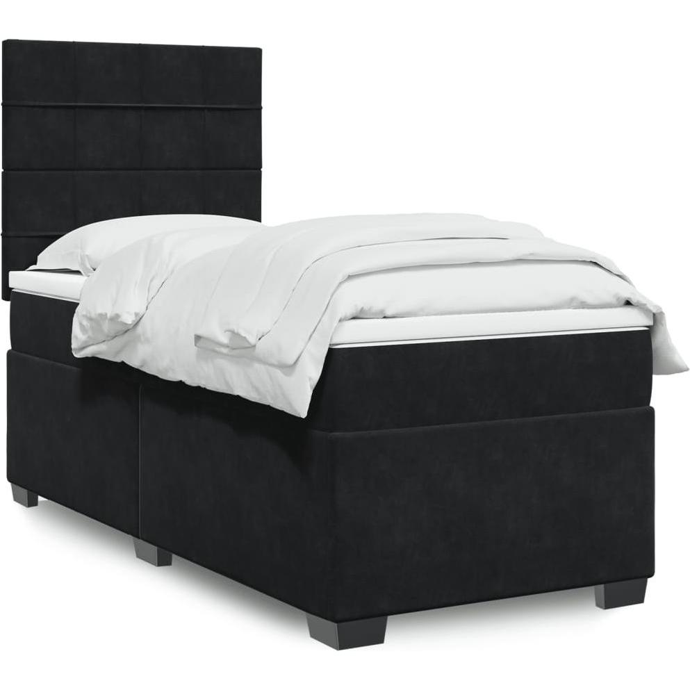VidaXL, Bett, Bo x springbett mit Matratze 100 x 200 cm Samt (100 x 200 cm)