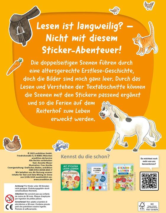 Produktbild Mit Stickern Lesen lernen – Ferien auf dem Reiterhof