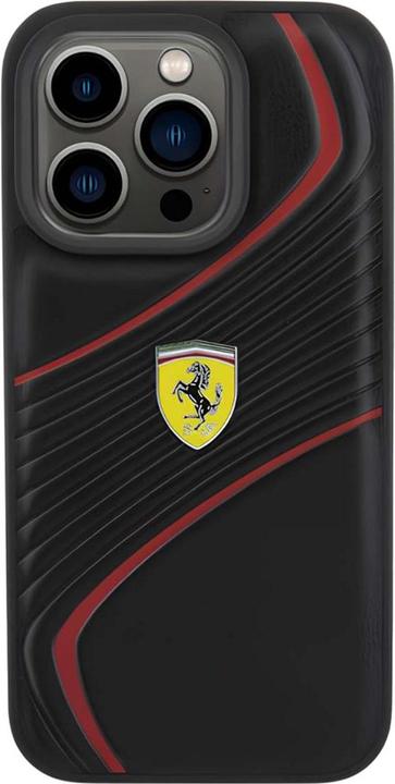 Immagine prodotto Ferrari FEHCP15LPTWK Custodia rigida per iPhone 15 Pro 6,1" in pelle/nero Twist Metal Logo (Apple iPhone 15 Pro)