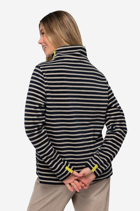 Produktbild Laurasøn Pullover, geringelter Fleece, Stehkragen, Langarm, OEKO-TEX (M)