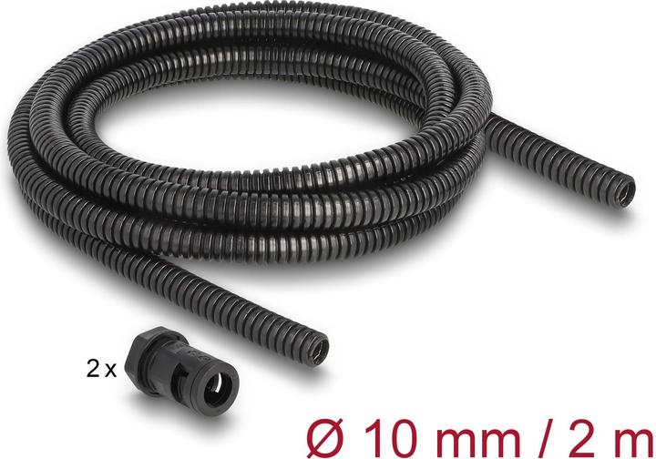 Produktbild Delock Kabelschlauch 2 m x 10 mm Schwarz (Kabelschlauch, 200 cm)