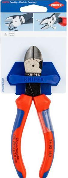 Productafbeelding Knipex Power zijkniptang DIN ISO 5749 L.160mm recht met afschuining zwart atram. kop pol. 2comp. schede... (160 mm)