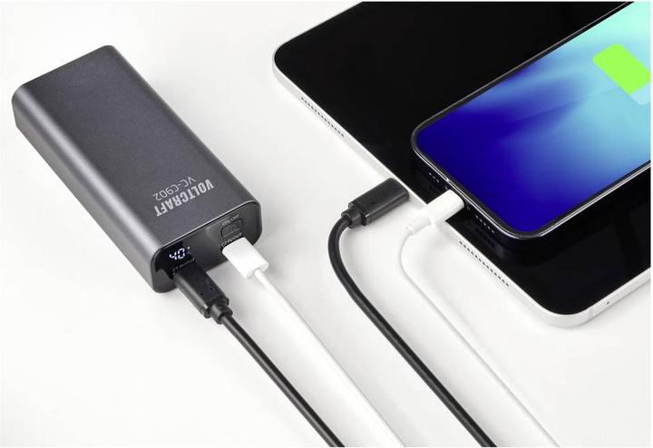 Image du produit Voltcraft VC-C902 Powerbank 10000 mAh USB PD 3.0 Li-Ion Grau (matt) Statusanzei (10000 mAh)