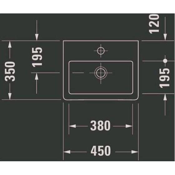 Thumbnail - Duravit, Waschbecken, Handwaschbecken Vero 45 cm wei 0704450000 (350 mm, 450 mm)