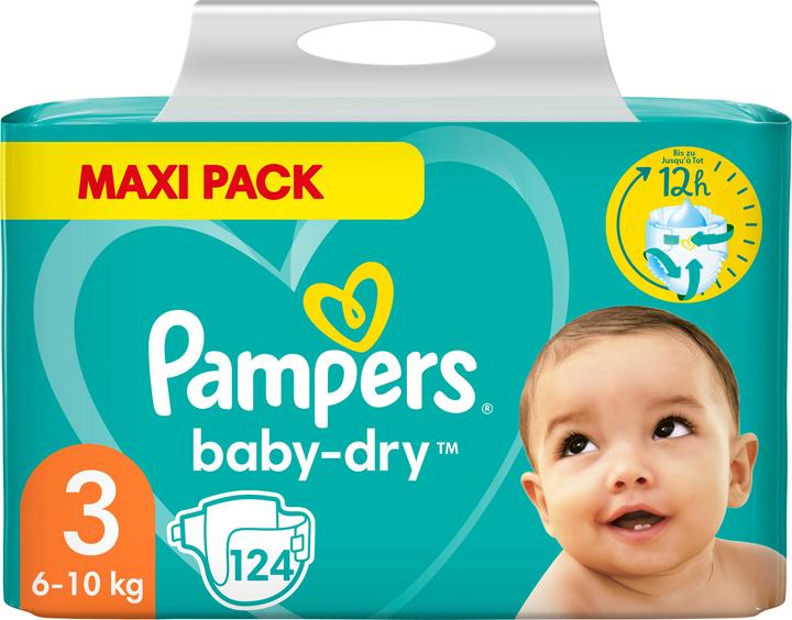 Image du produit Pampers Baby-Dry (Taille 3, Pack semi-mensuel, 124 pièce(s))