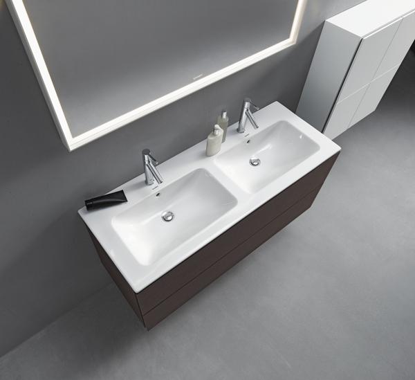 Actual product image Duravit Double washbasin ME by Starck m ÜL m HLB 1300x490mm without tap hole white (490 mm, 1300 mm)