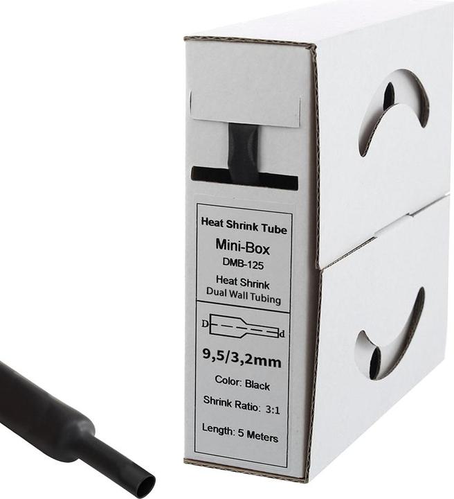 Immagine prodotto Offgridtec Tubo termorestringente da 5m con adesivo 9mm>3mm nero Rapporto 3:1 (1x)