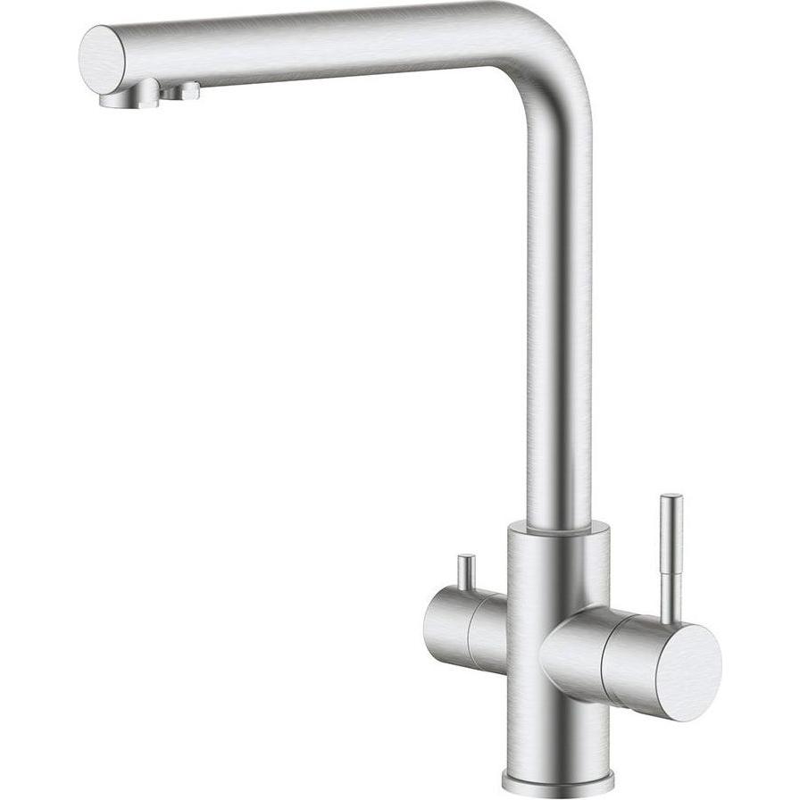Verhal, Rubinetteria da cucina, Single-lever reverse osmosis sink tap with high spout, brushed stainless steel, 3-way