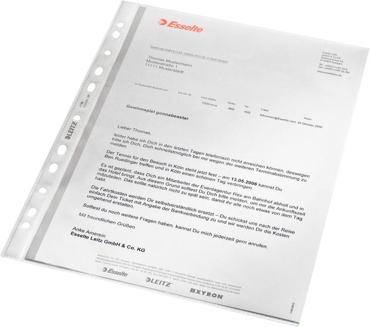 Produktbild Leitz STANDARD - Prospekthüllen PP glatt (A4, 1x)