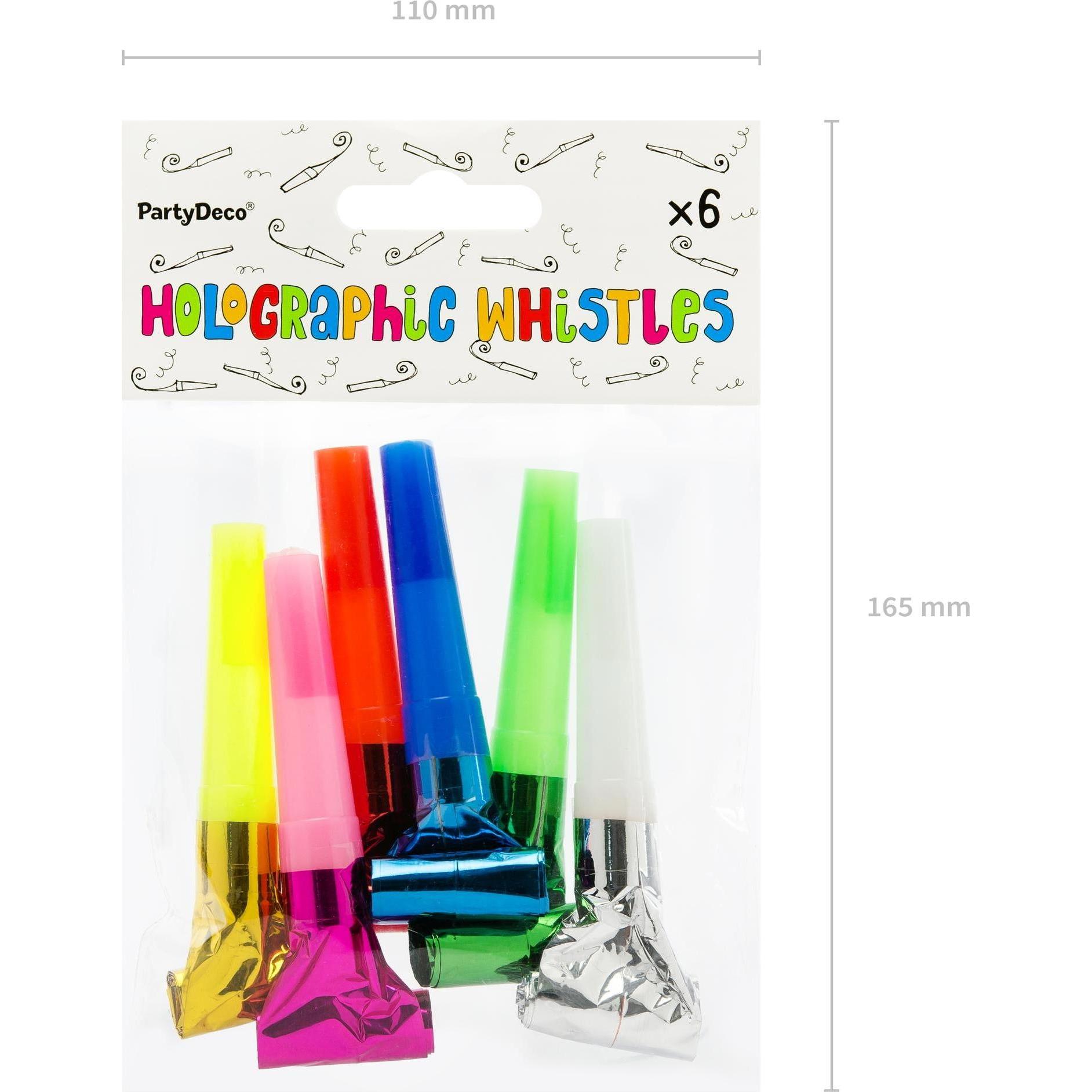 Thumbnail - Partydeco Partypfeife Mehrfarbig, 6 Stück
