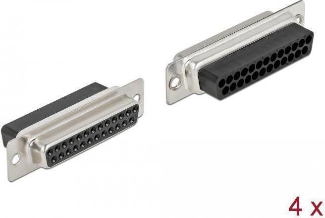 Actual product image Delock D-Sub 25 pin crimp socket, metal, 4 pieces