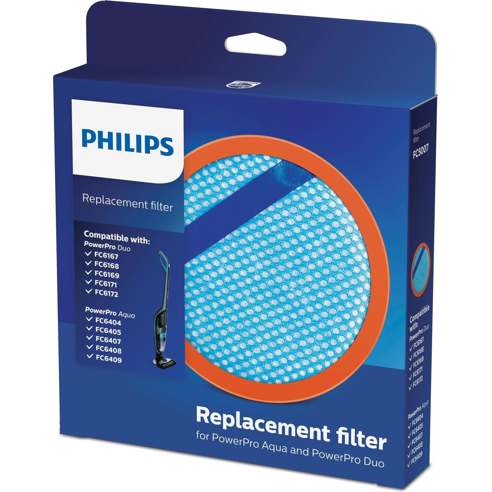Philips Ersatzfilter FC5007/01, Staubsauger Zubehör, Schwarz, Blau
