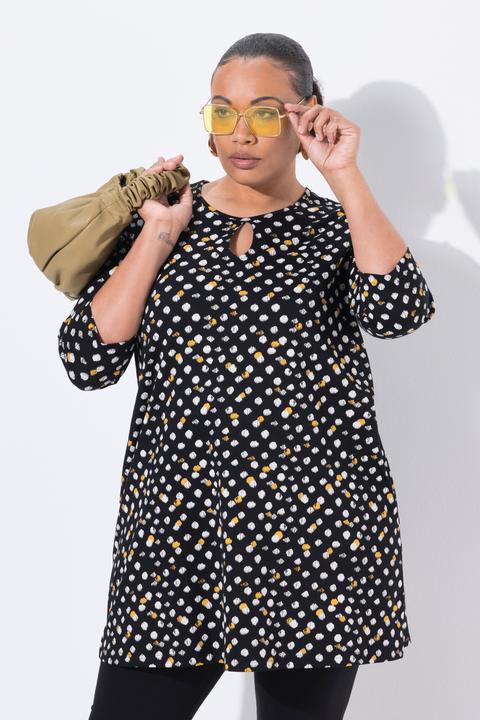 Immagine prodotto Ulla Popken Longshirt, Punkte, A-Linie, Rundhals, 3/4-Arm (50, 52)