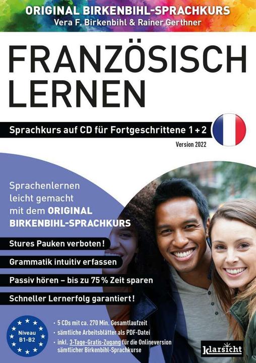 Produktbild Französisch lernen für Fortgeschrittene 1+2 (ORIGINAL BIRKENBIHL) (Französisch, Deutsch, Rainer Gerthner, Vera F. Birkenbihl, Original Birkenbihl Sprachkurs, 2021)