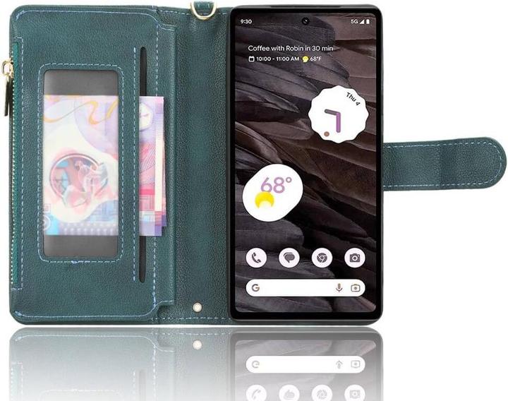 Actual product image Cover-Discount Google Pixel 7a - Wallet Case Green (Google Pixel 7a)