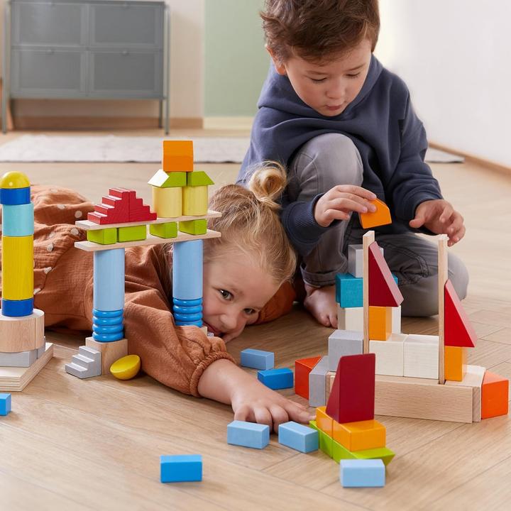 Actual product image Haba Basic building blocks coloured set medium **