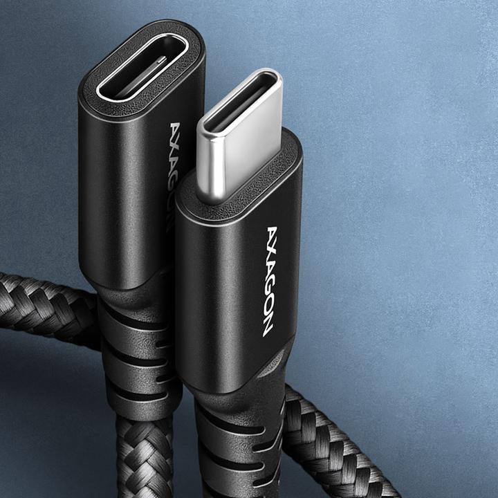 Produktbild Axagon BUCM32-CF15AB Kabelis Verlängerungskabel Gen2 USB-C - USB-C 1,5 m, 5 A, 20 Gbit (1.50 m, USB 3.2 Gen 2x2, 240 W)
